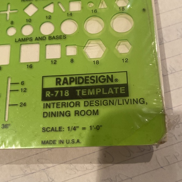 NIP Berol Rapiddesign #R-718 Interior Design/Living, Dining Room Template - Picture 7 of 7